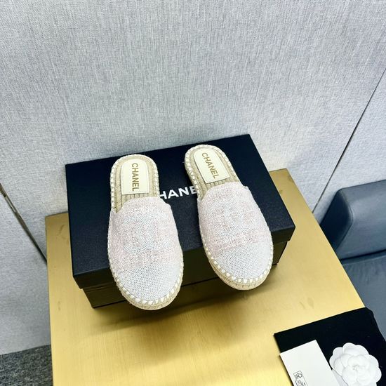 Chanel Casual Denim Espadrille Mules Slip On Comfort Shoes