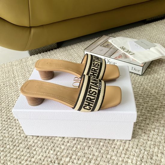 Christian Dior Embroidered Woven Slip On Casual Sandals