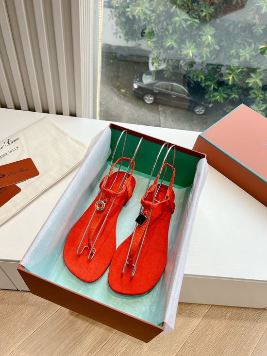 Loro Piana Comfortable Suede Thong Sandals with Non-Slip Leather Sole