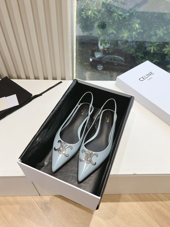 Celine Pointed Toe Kitten Heel Sandals Elegant Buckle Dress Shoes