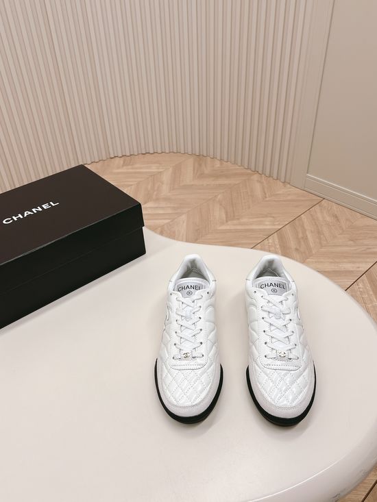 Chanel Quilted Suede Leather Comfortable Casual Sneakers