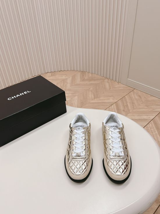 Chanel Quilted Suede Leather Comfortable Casual Sneakers