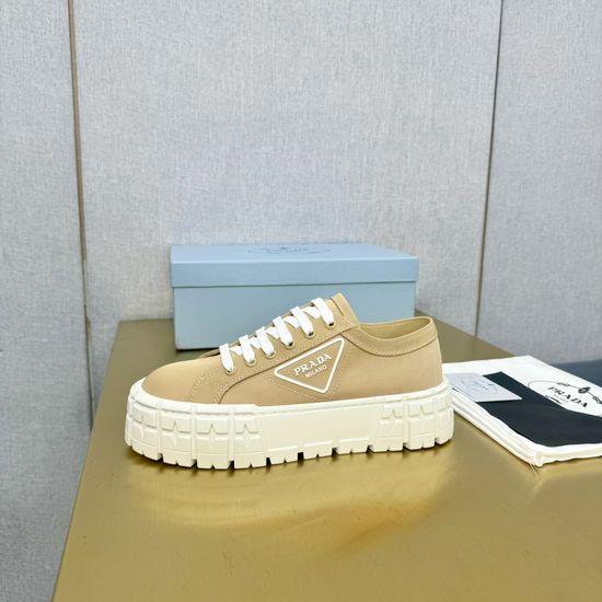 Prada Vintage Style Printed Canvas Platform Casual Shoes