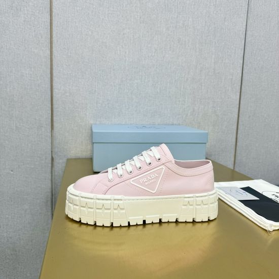 Prada Vintage Style Printed Canvas Platform Casual Shoes