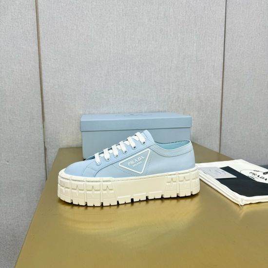 Prada Vintage Style Printed Canvas Platform Casual Shoes