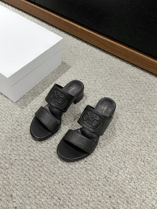 Celine Chunky Heel Roman Slippers Elegant Comfortable Anti-slip Casual Footwear