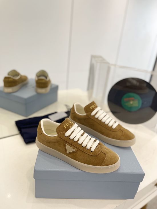 Prada Premium Leather Slip On Casual Comfortable Fashion Sneakers