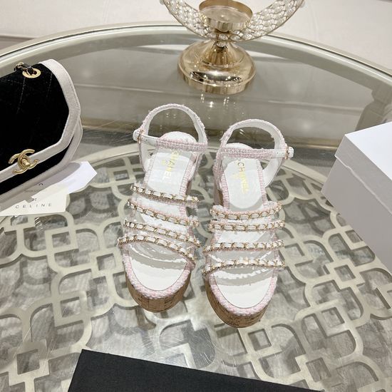 Chanel Rhinestone Chain Decor High Heels Premium Quality