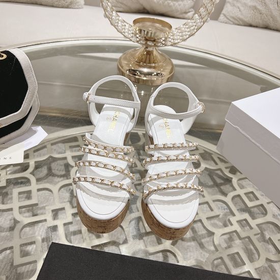 Chanel Rhinestone Chain Decor High Heels Premium Quality