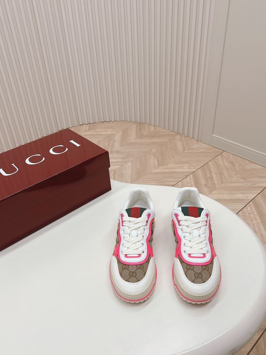 Gucci Embroidered Pattern Thick Sole Non Slip Casual Shoes