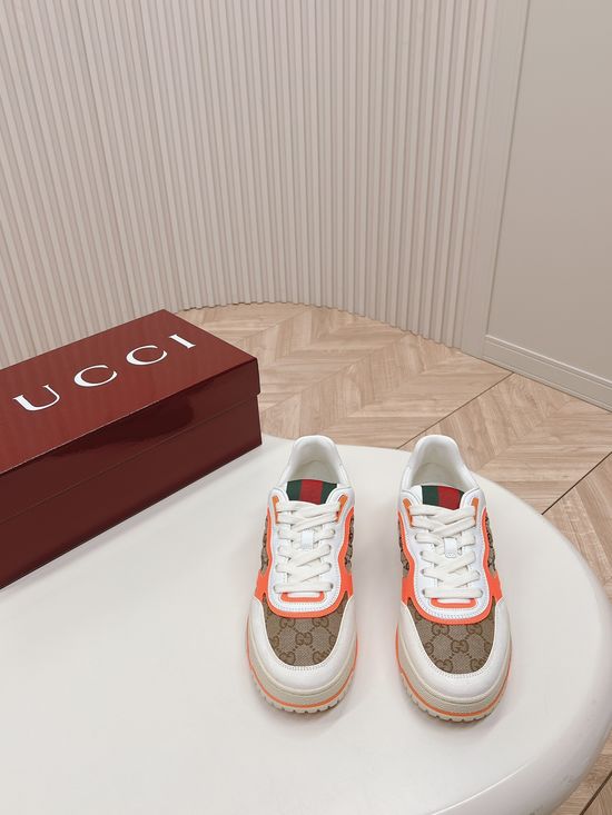 Gucci Embroidered Pattern Thick Sole Non Slip Casual Shoes