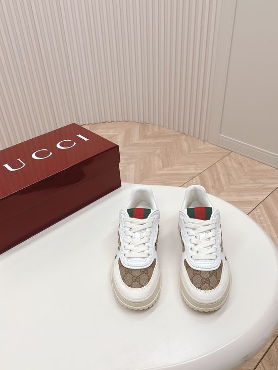 Gucci Embroidered Pattern Thick Sole Non Slip Casual Shoes