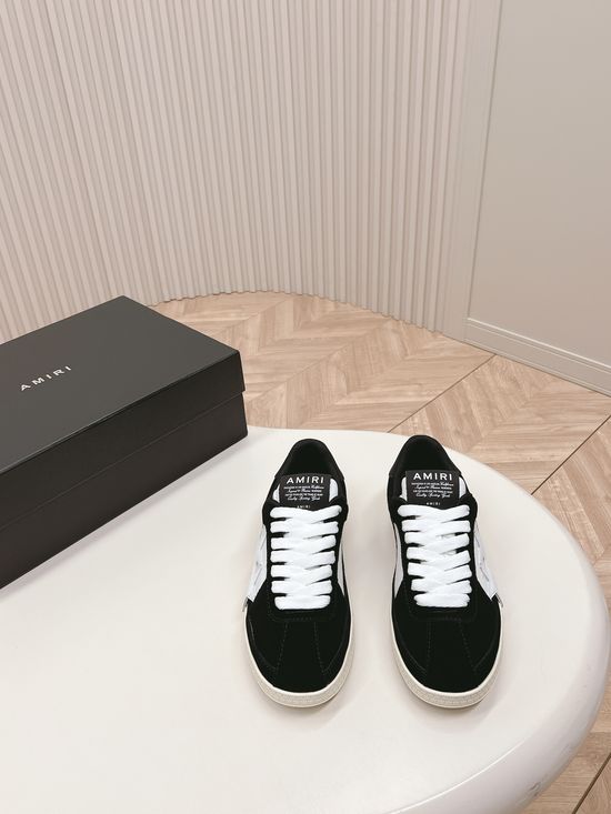 Amiri Star Patch Leather Low Top Casual Skate Shoes