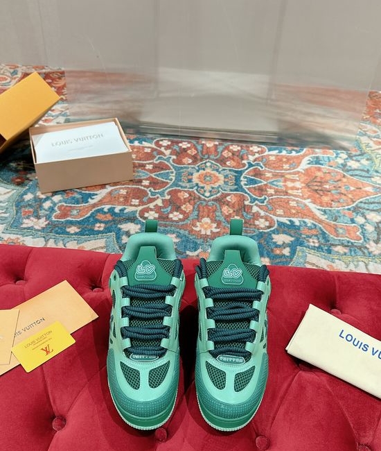 Louis Vuitton LV Premium Leather Skate Sneakers Breathable Casual Comfortable Footwear