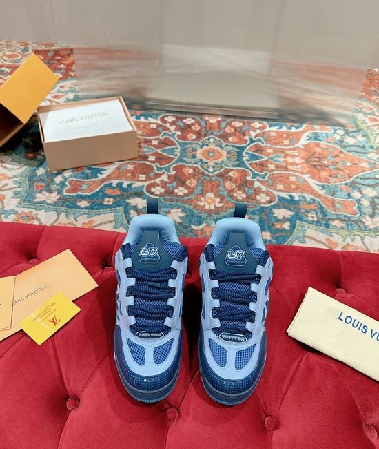 Louis Vuitton LV Premium Leather Skate Sneakers Breathable Casual Comfortable Footwear