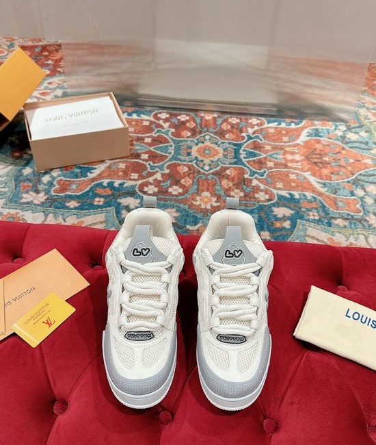 Louis Vuitton LV Premium Leather Skate Sneakers Breathable Casual Comfortable Footwear
