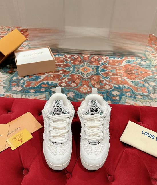 Louis Vuitton LV Premium Leather Skate Sneakers Breathable Casual Comfortable Footwear