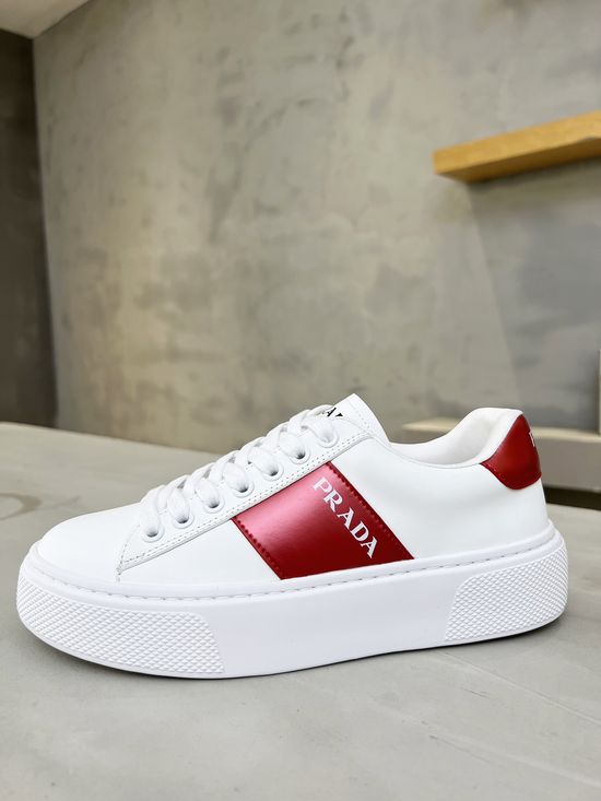 Prada Classic Elegant Leather Comfortable Casual White Shoes