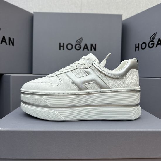 Hogan Two Stripe Elevated Comfort Casual Leather Sneakers