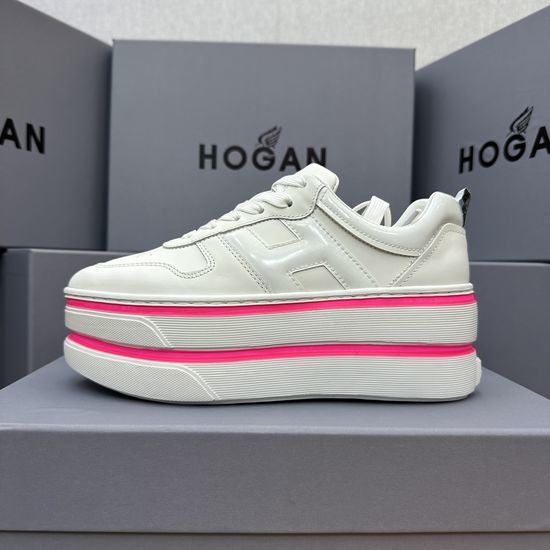 Hogan Two Stripe Elevated Comfort Casual Leather Sneakers