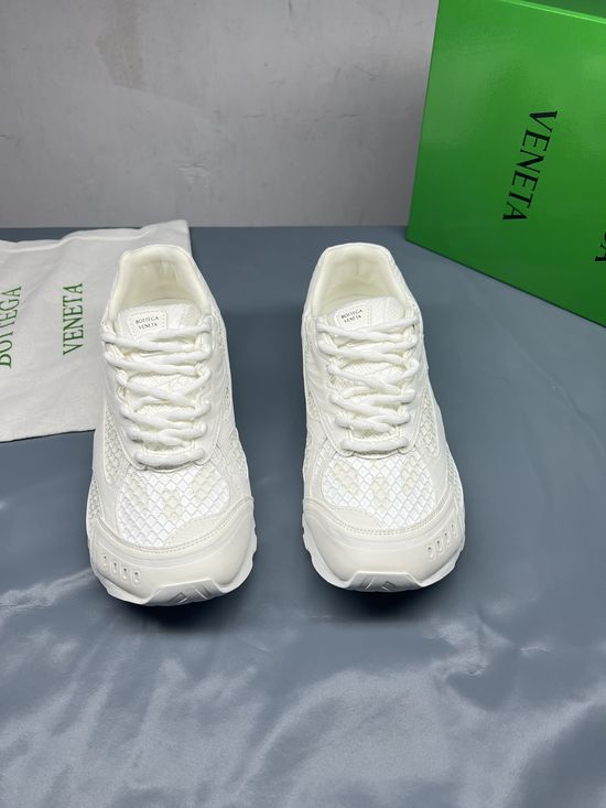 Bottega Veneta All-White Celebrity Style Chunky Sneakers with TPU Sole