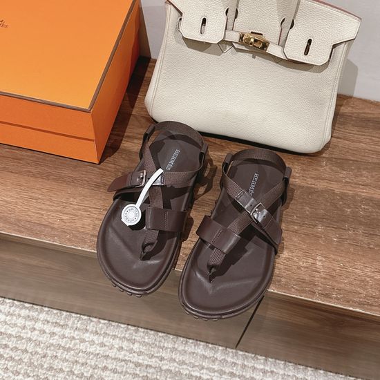 Hermes Casual Comfortable Leather Beach Sandals