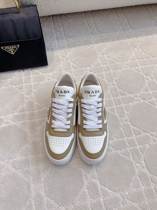 Prada Premium Leather Platform Casual Sneakers
