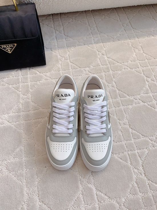 Prada Premium Leather Platform Casual Sneakers