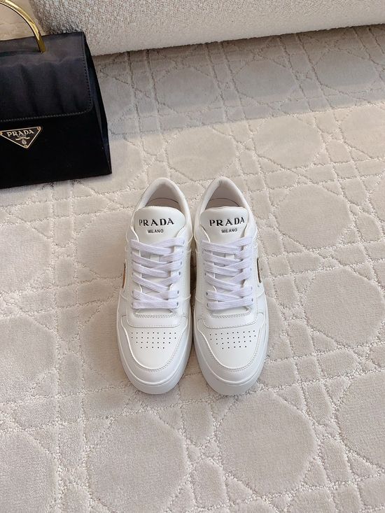 Prada Premium Leather Platform Casual Sneakers