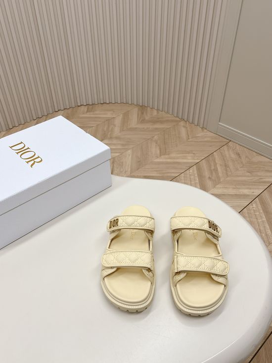 Christian Dior Magic Tape Casual Sandals Slides Classic Design