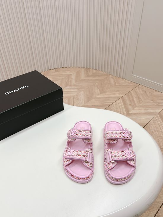 Chanel Quilted Platform Beach Sandals Slides