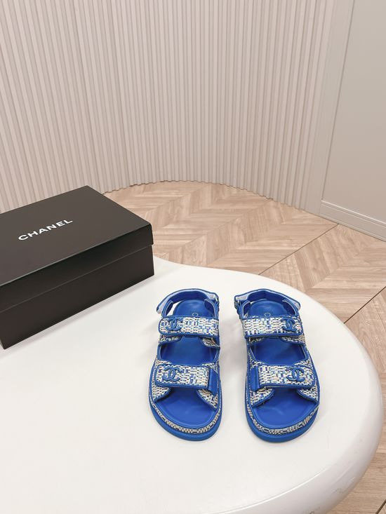 Chanel Quilted Platform Beach Sandals Casual Slides