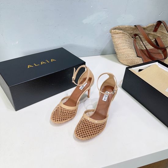 Alaia Mesh Hollow High Heel Elegant Durable Leather Sandals