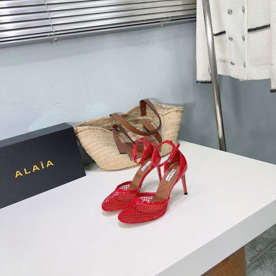Alaia Mesh Hollow High Heel Elegant Durable Leather Sandals