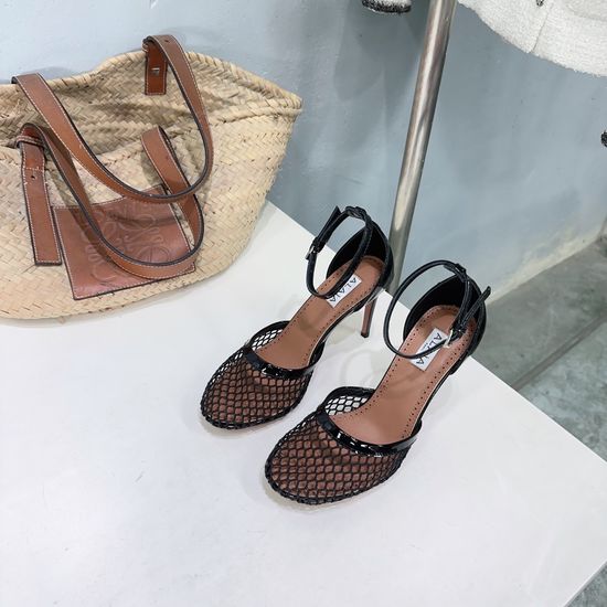 Alaia Mesh Hollow High Heel Elegant Durable Leather Sandals