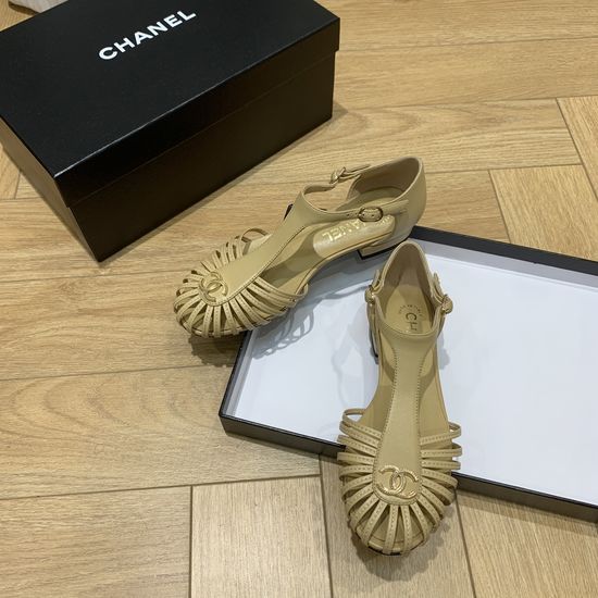 Chanel Vintage Woven Genuine Leather Casual Sandals