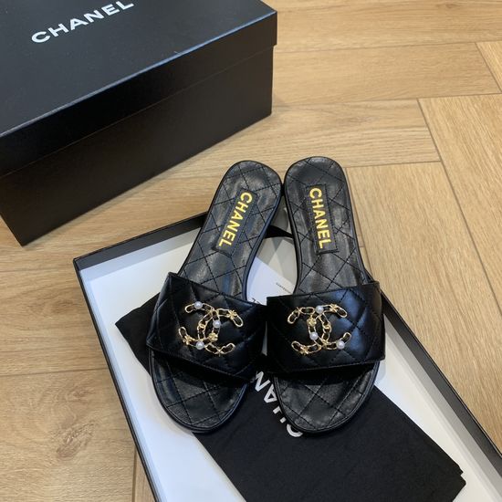 Chanel Low-heel Dress Shoes Elegant Comfortable Genuine Leather Footwear