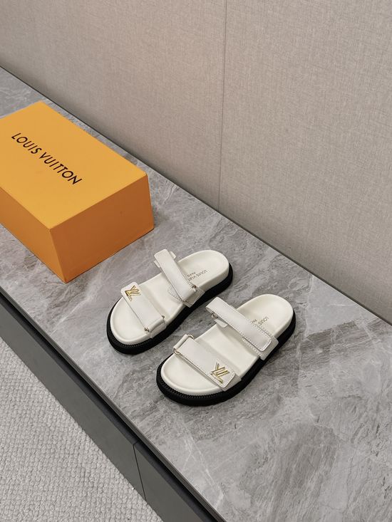 Louis Vuitton Adjustable Strap Comfortable Flat Slide Sandals