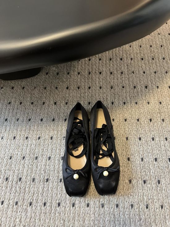Christian Dior Satin Square Toe Comfortable Ballet Flats