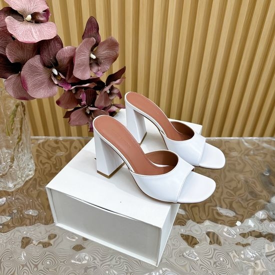 Amina Muaddi Patent Leather High Heel Shoes with Genuine Sole
