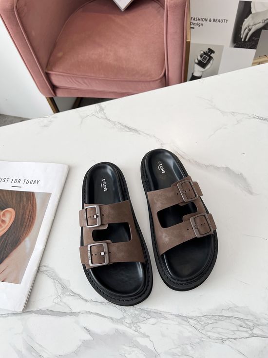 Celine Hardware Buckle Decorated Comfortable Sandals