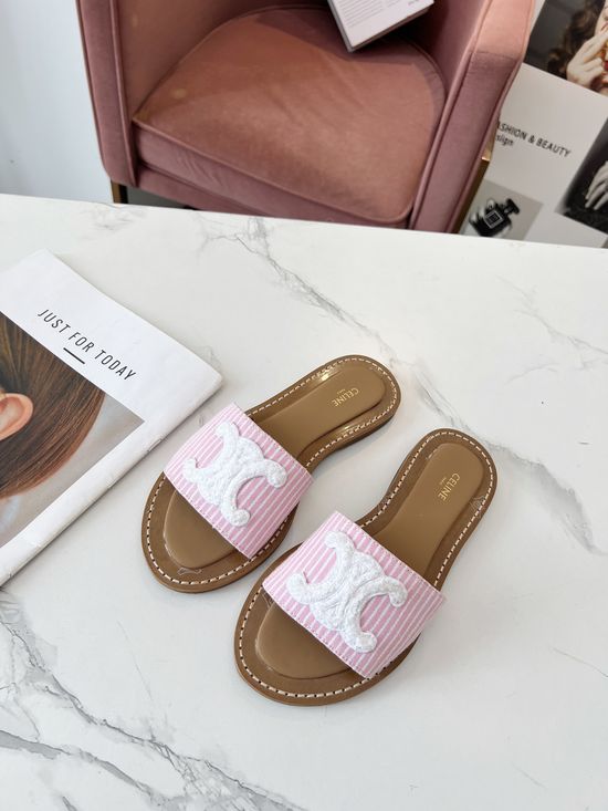 Celine Custom Fabric Upper Comfortable Mule Slippers