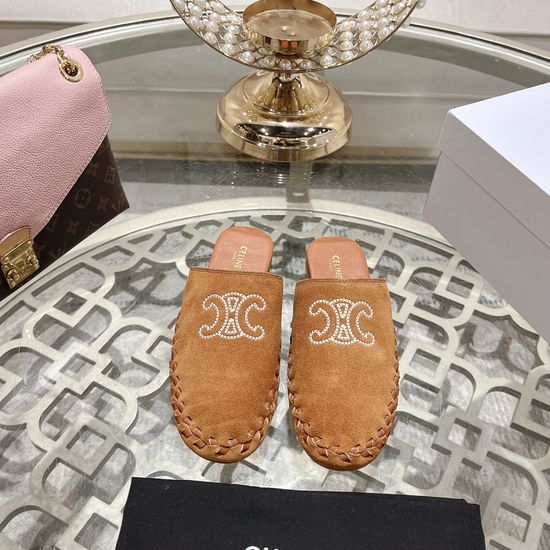 Celine Minimalist Leather Slide Sandals for Daily Wear