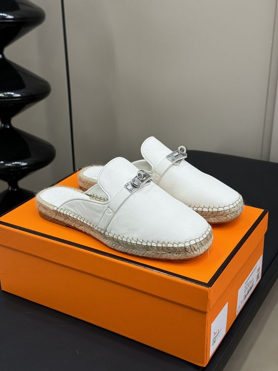 Hermes Handwoven Casual Slides with Premium Leather Upper