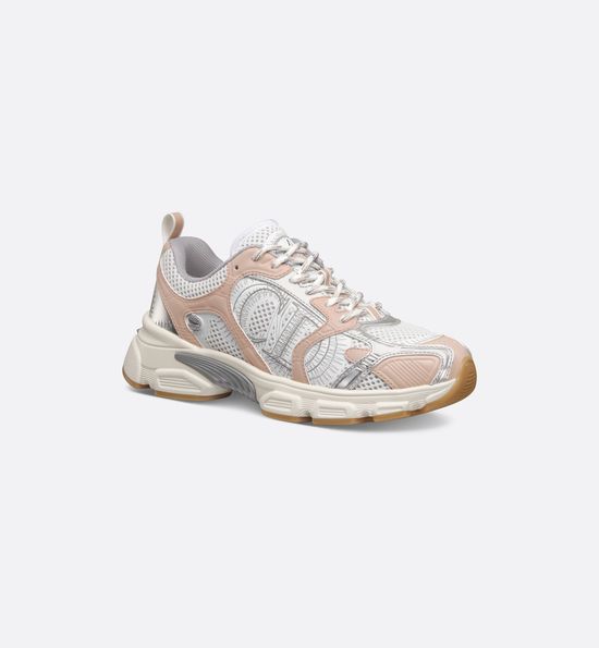 Christian Dior Metallic Leather Mesh Casual Sneakers With Accent Details