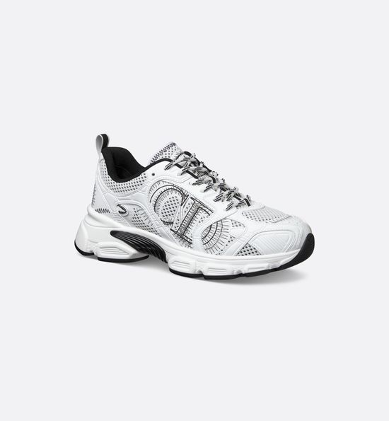 Christian Dior Metallic Leather Mesh Casual Sneakers With Accent Details