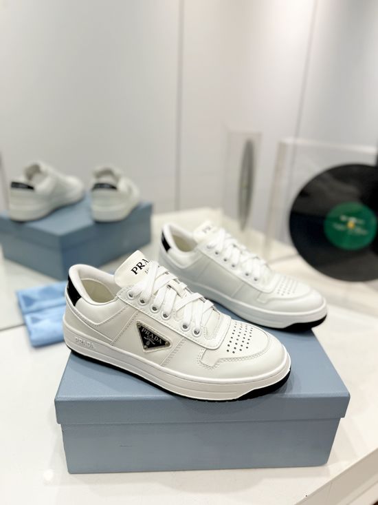Prada Premium Square Toe Soft Leather Casual Comfort Shoes