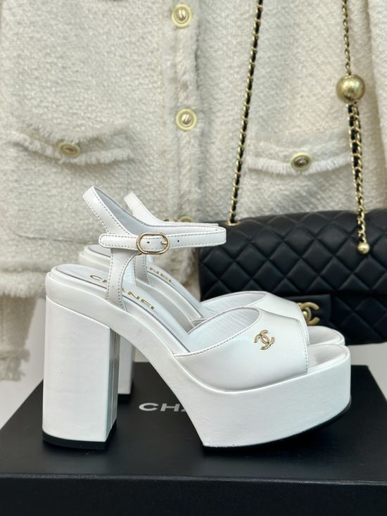 Chanel Logo Chunky Heel Waterproof Platform Fashion Sandals