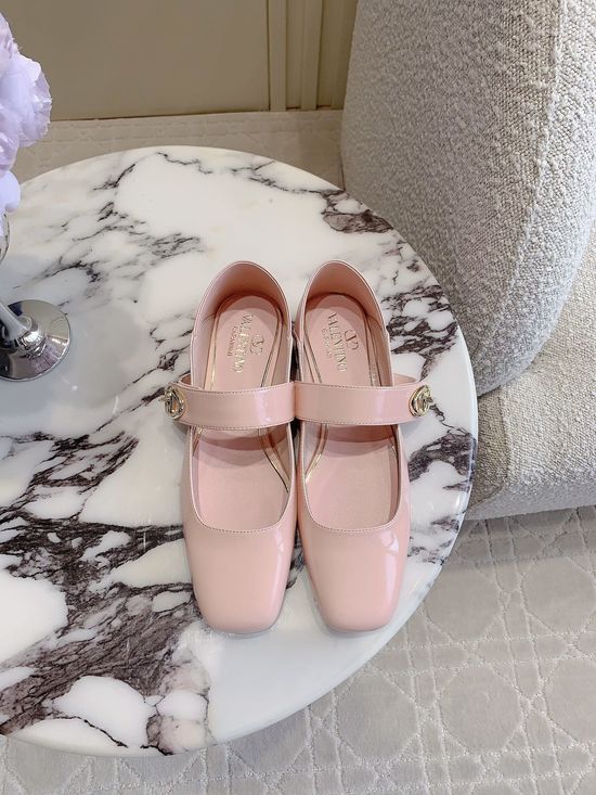 Valentino Classic Buckle Decor Leather Mary Jane Flats