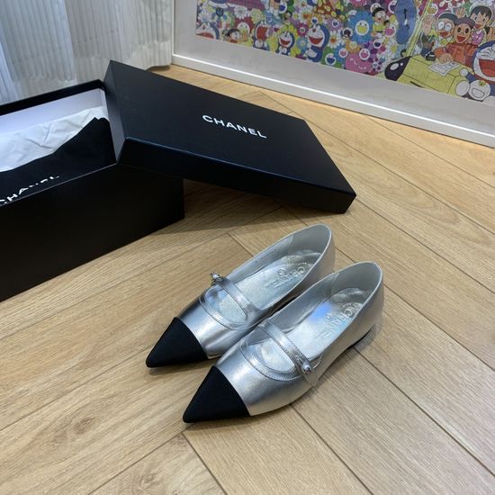 Chanel Elegant Pointed Toe Mary Jane Flat Shoes